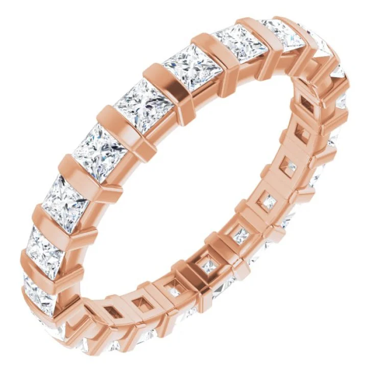 Women’s stacked engagement ring-14K Rose 1 1/5 CTW Diamond Eternity Band