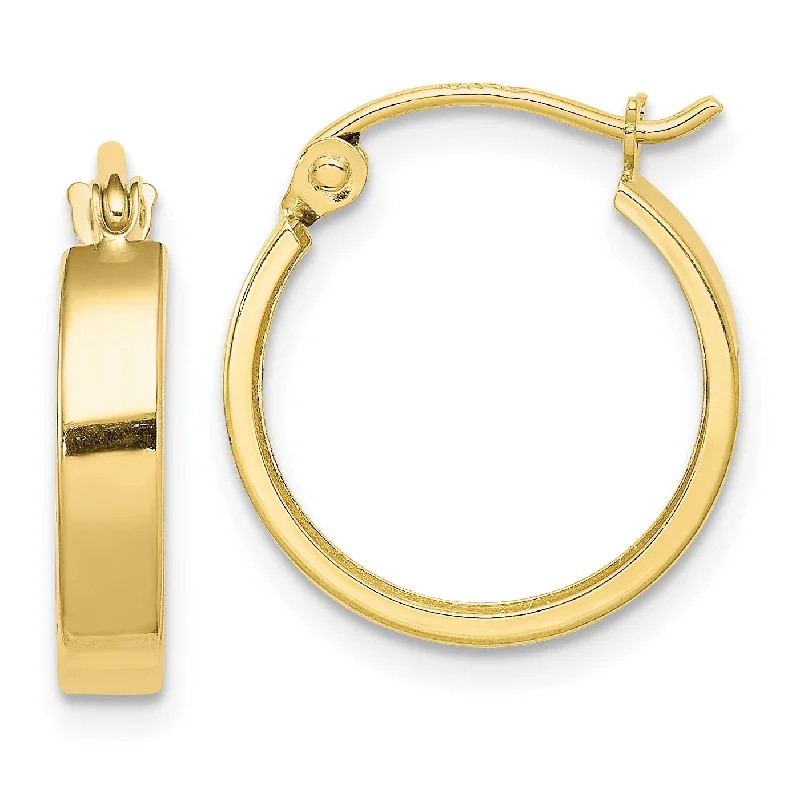 Women’s stackable earrings-10KT Yellow Gold 3X15MM Hoop Earrings