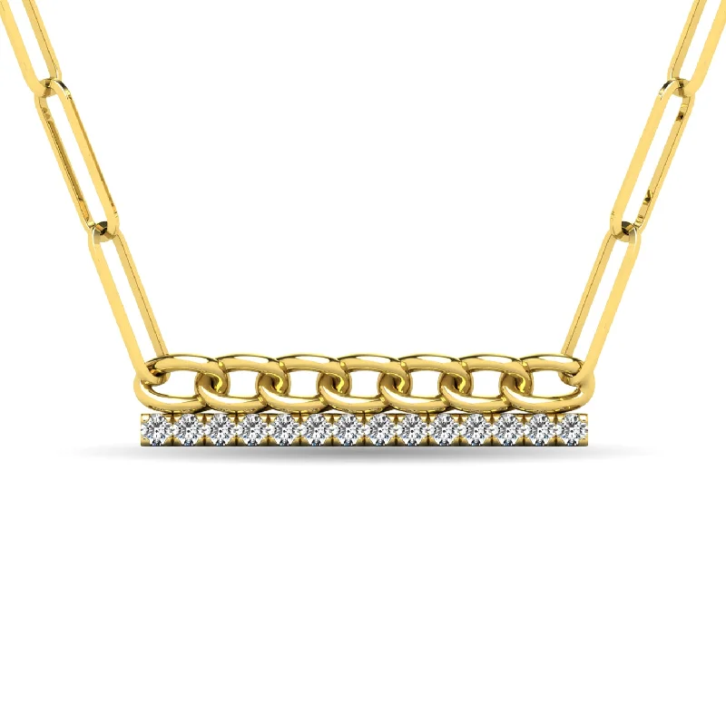 Women’s engraved necklace-Diamond 1/5 Ct.Tw. Fashion Pendant in 10K Yellow Gold