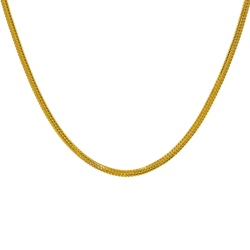 Women’s thick chain necklace-22K Yellow Gold Men's Chain W/ Rounded Double Curb Link