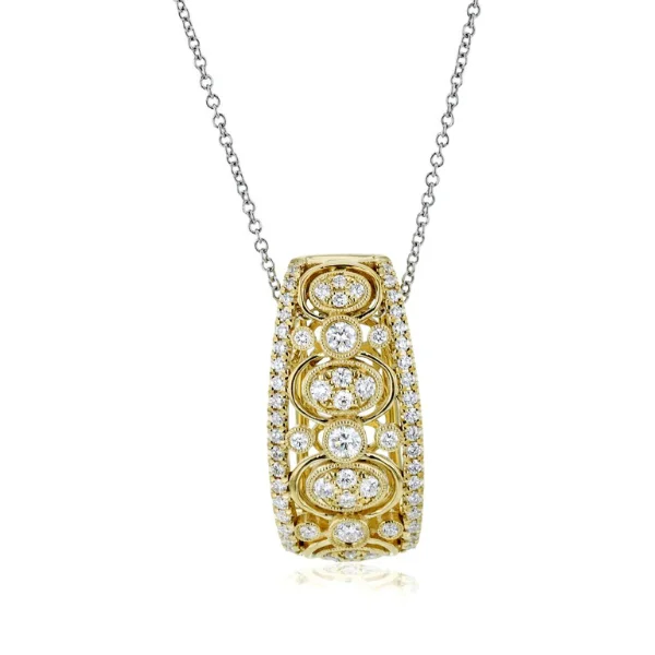 Women’s personalized necklace-18 Karat Yellow Gold Simon G. 1/2 Carat Diamond Pendant