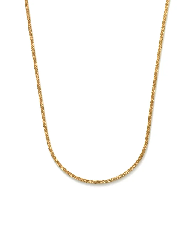 Women’s anniversary pendant necklace-22K Yellow Gold Men's Flat Chain W/ Double Link & Ball Chain, 23 Inches