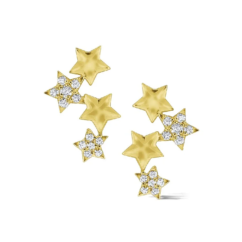 Women’s pearl earrings-Star Cluster Studs