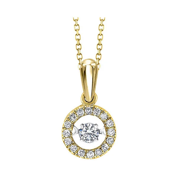 Women’s silver chain necklace-10K Yellow Gold Diamond Rhythm Of Love Pendant