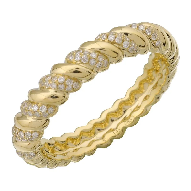 Women’s elegant diamond engagement ring-SAMI  GOLD + DIAMOND TWIST RING