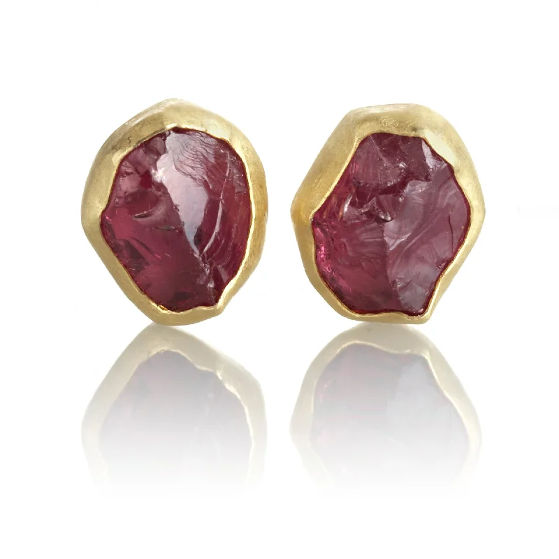 Women’s gemstone drop earrings-Garnet Crystal Earrings