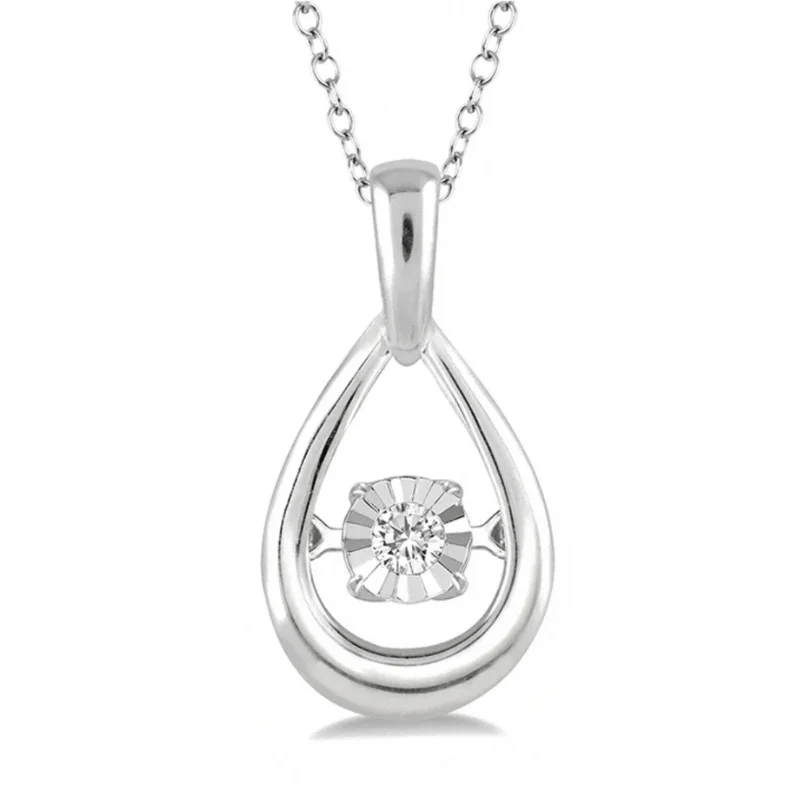 Women’s thick chain necklace-1/20 Ctw Rhythm of Love Diamond Pendant