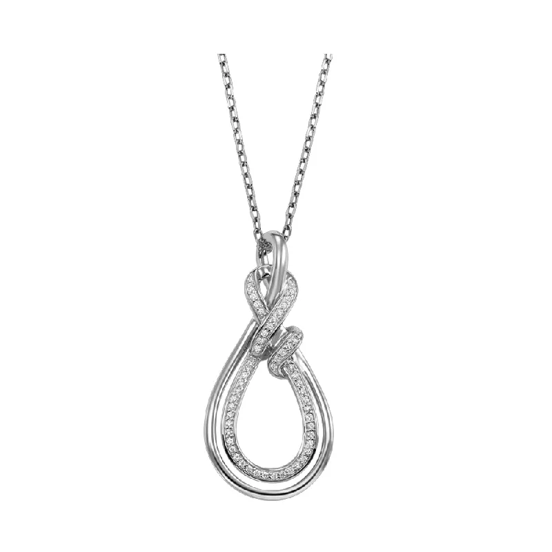 Women’s art deco necklace-14K White Gold Diamond Pendant