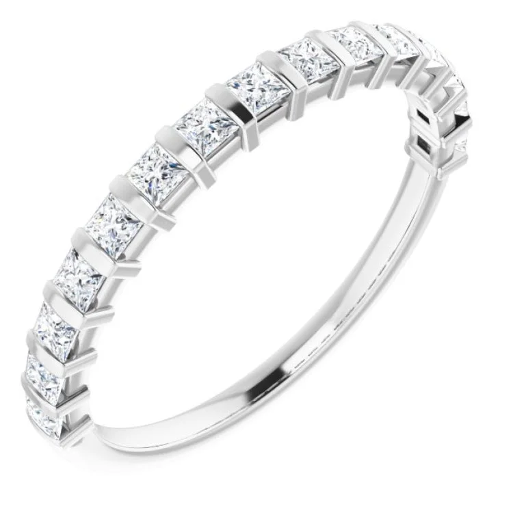 Women’s diamond solitaire engagement ring-14K White 1/2 CTW Natural Diamond Anniversary Band