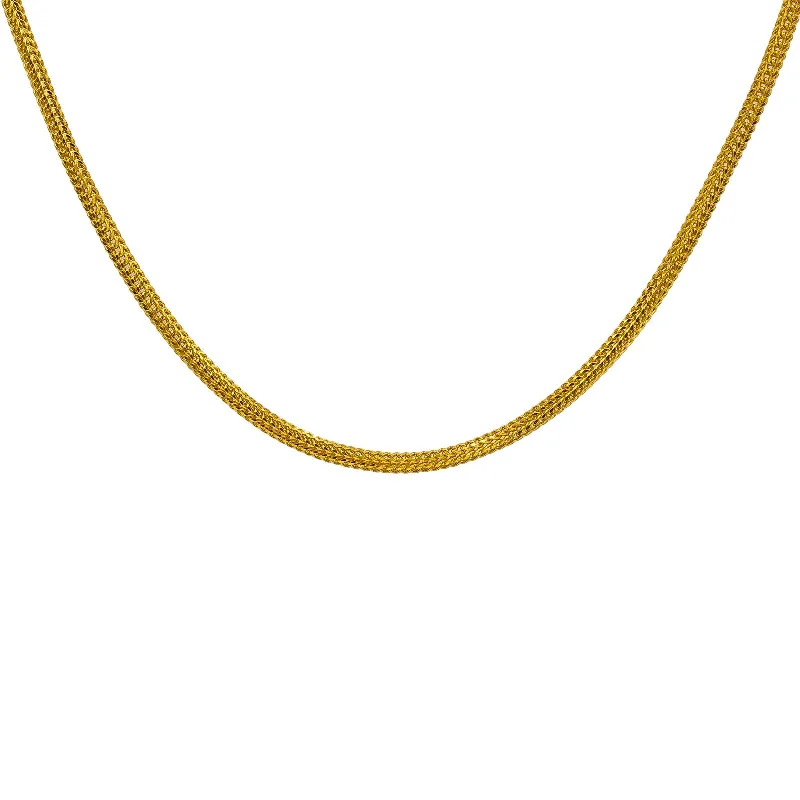 Women’s adjustable necklace-22K Yellow Gold Men's Chain W/ Rounded Wheat Link, 22"