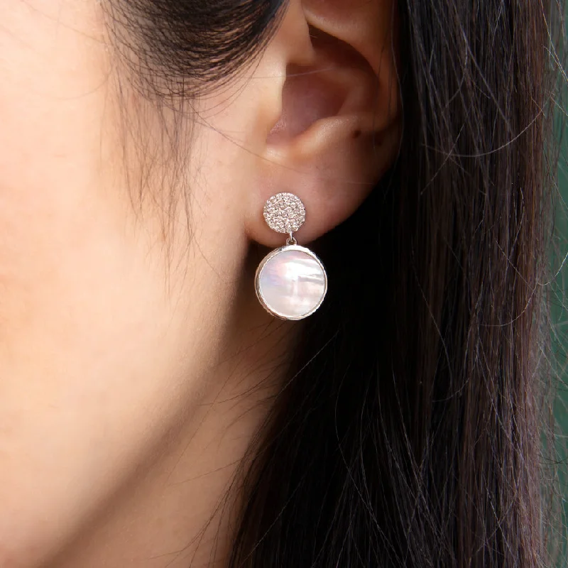 Women’s floral earrings-Lustre Mother of Pearl Earrings