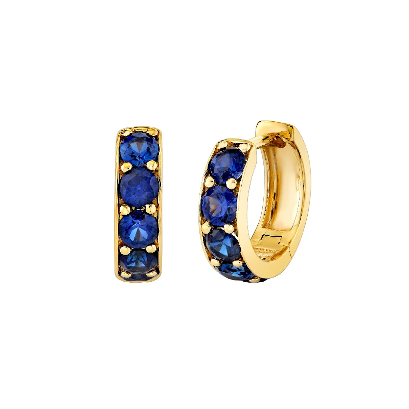 Women’s birthstone earrings-Everyday Sapphire Huggies