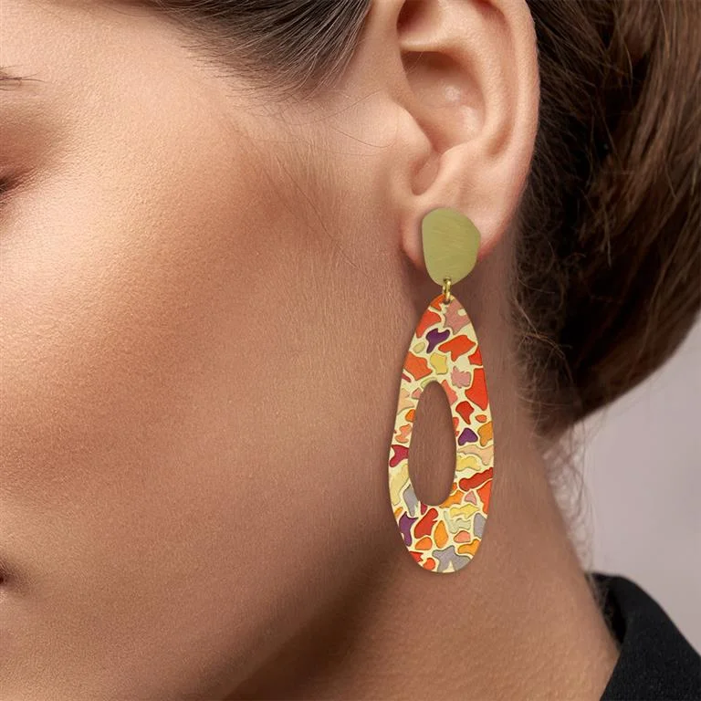 Women’s drop earrings-RAS Alba Gold Big Earrings