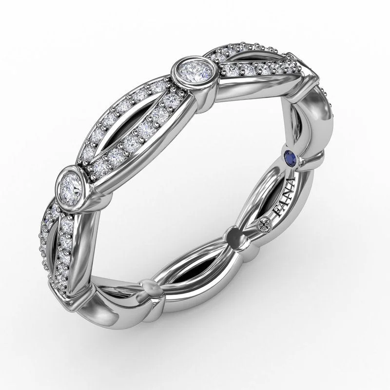 Women’s stunning engagement ring-Diamond Bezel Set Band W7332