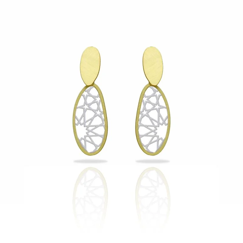 Women’s elegant earrings-RAS Granada Gold + White Small Earrings