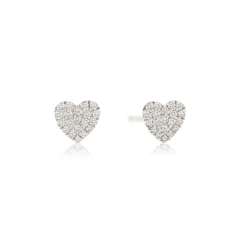 Women’s engagement ring set-Mini Diamond Pavé Heart Studs