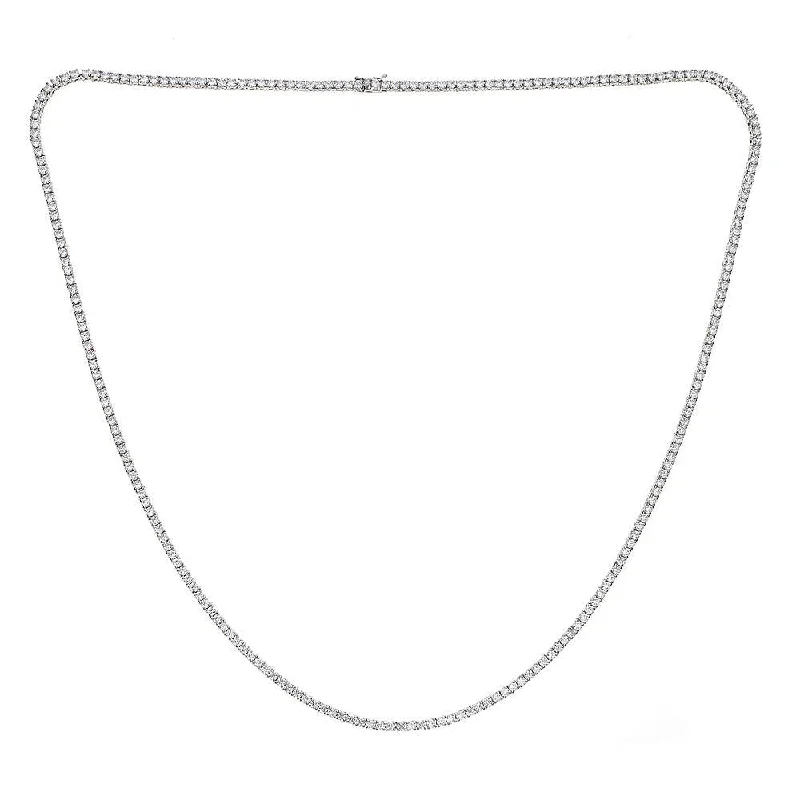 Women’s diamond necklace-Better Jewelry Sterling Silver .925 Iced Out Chain with 3 mm Prong CZ Stones - Multiple Sizes Available