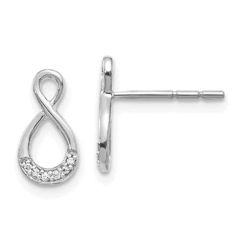 Women’s fashion stud earrings-14KT White Gold Diamond Accent Stud Earrings