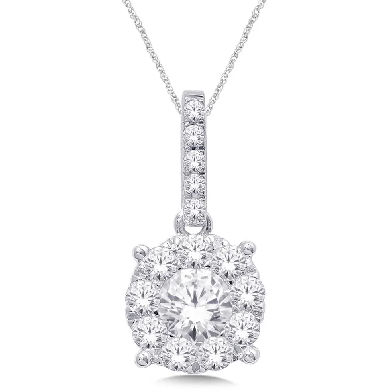 Women’s classic necklace-14K White Gold 9/10 Ct.Tw. Diamond Fashion Pendant