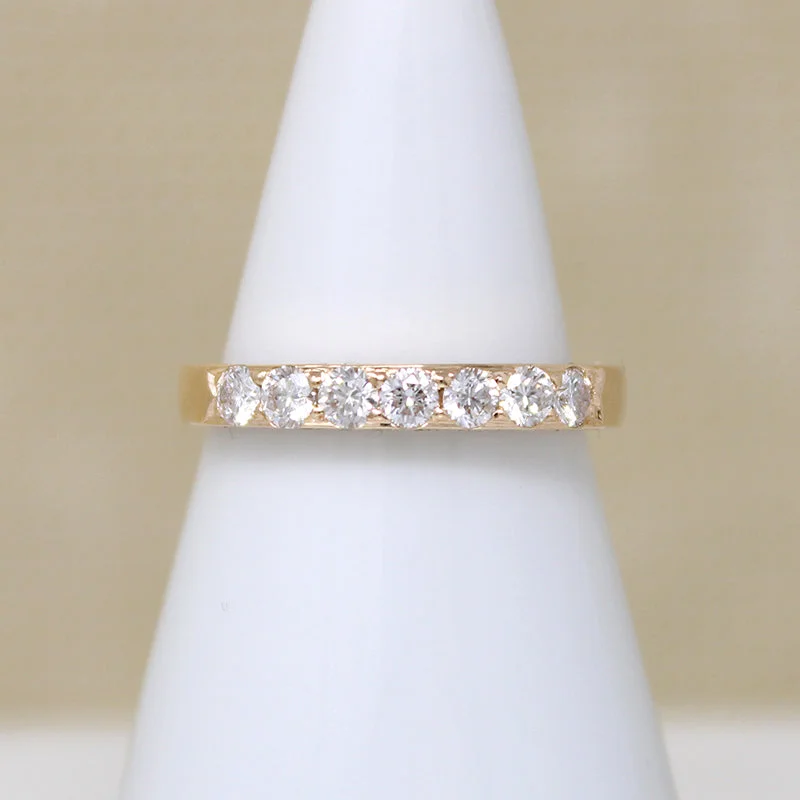 Women’s intricate engagement ring design-Refined Seven Diamond Band in Yellow Gold by 720