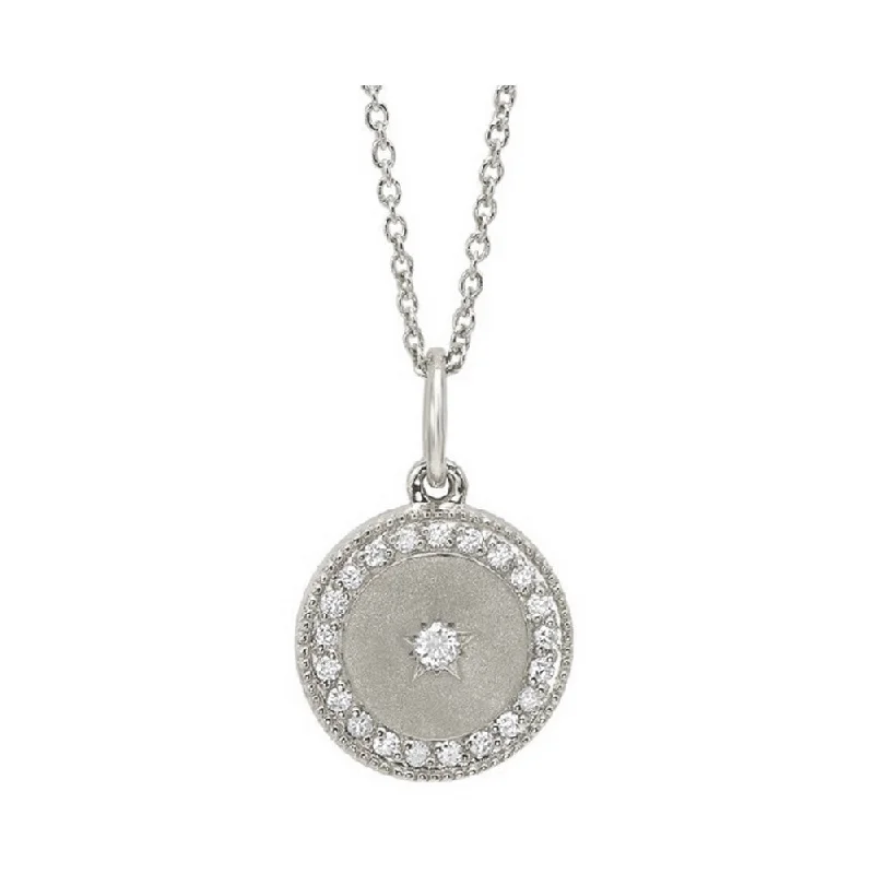 Women’s twisted necklace-14K White Gold Diamond Star Pendant