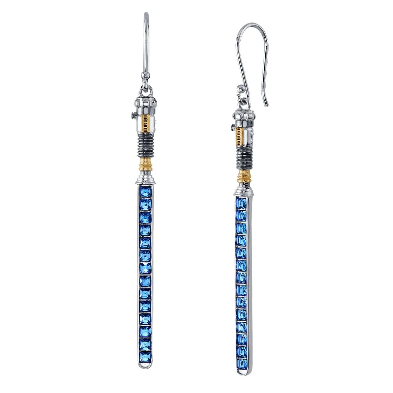 Women’s simple stud earrings-Star Wars X RockLove Obi-Wan Kenobi Crystal Lightsaber Earrings