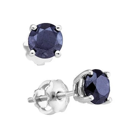 Women’s vintage earrings-1 CTW Diamond Solitaire Stud Earrings in 10KT White Gold