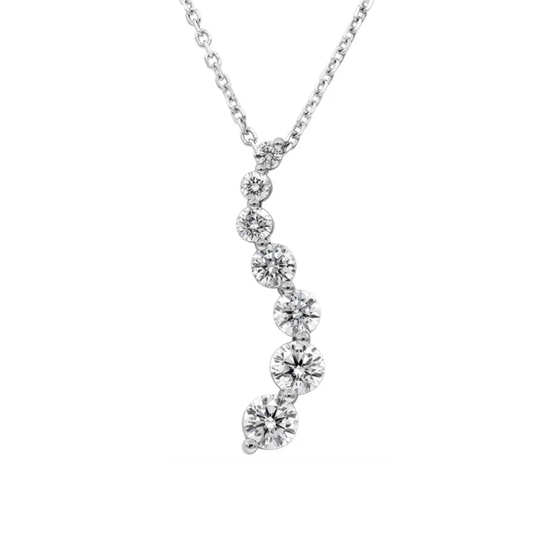 Women’s nameplate necklace-3/4 Carat Graduating Diamond Journey Pendant