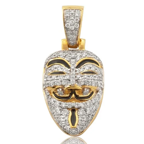 Women’s infinity pendant necklace-10K 1.00CTW DIAMOND ANONYMOUS MASK PENDANT