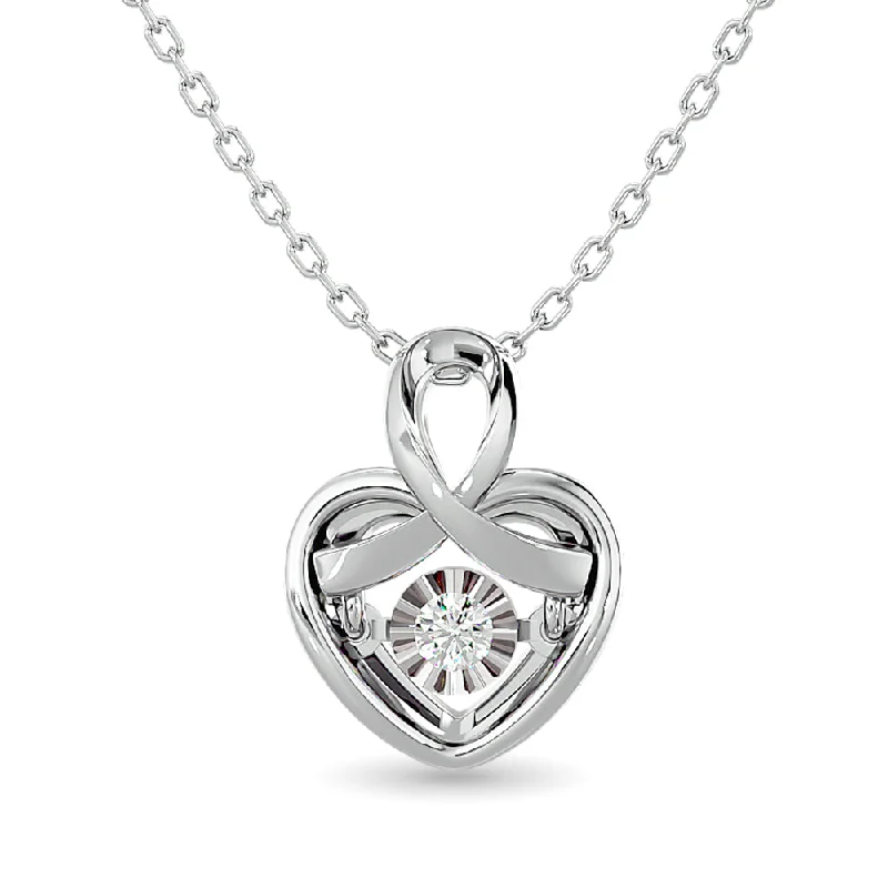 Women’s ruby necklace-Diamond Shimmering Heart Pendant 1/20 ct tw in Sterling Silver