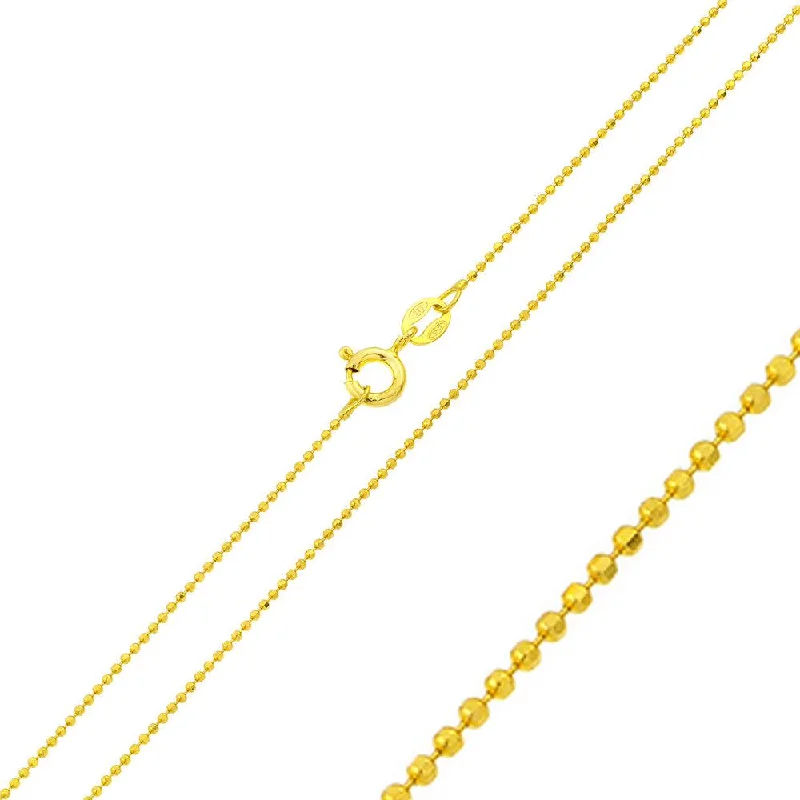 Women’s intricate engagement ring design-Silver 925 Gold Plated Diamond Cut Bead Chain 1.2mm - CH331 GP