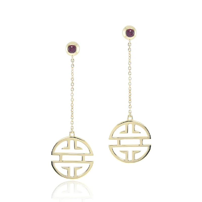 Women’s infinity earrings-Ruby Shou Drop Earrings