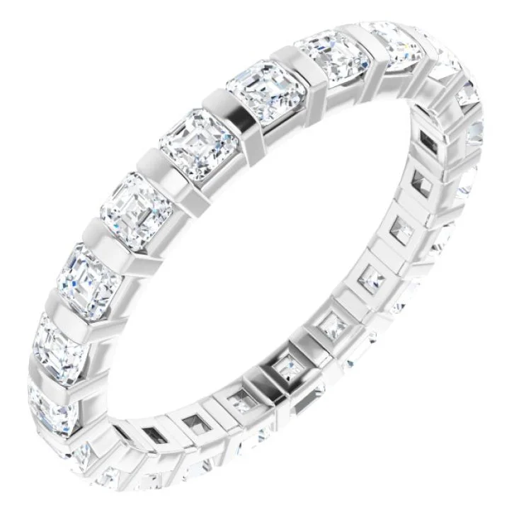 Women’s radiant cut engagement ring-14K White 1 1/5 CTW Diamond Eternity Band