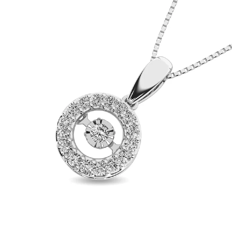 Women’s thick chain necklace-14K White Gold 1/2 Ct.Tw. Moving Diamond Pendant