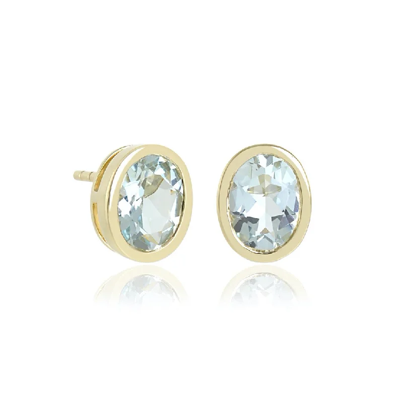 Women’s elegant hoop earrings-Joan Stud Earrings in Aquamarine