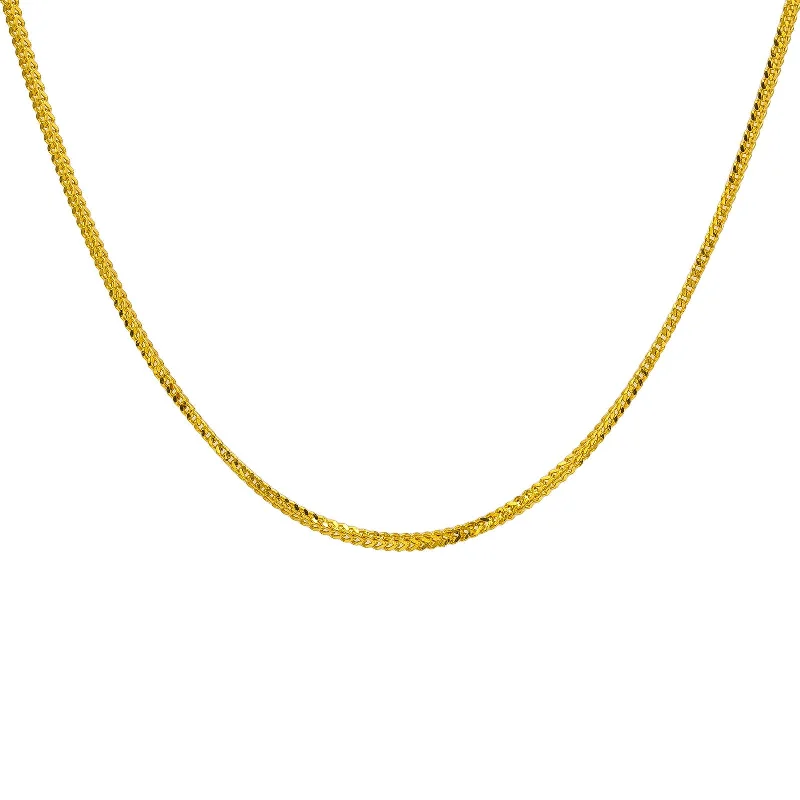 Women’s sterling silver necklace-22K Yellow Gold Men's Chain W/ Double Curb Link, 22"