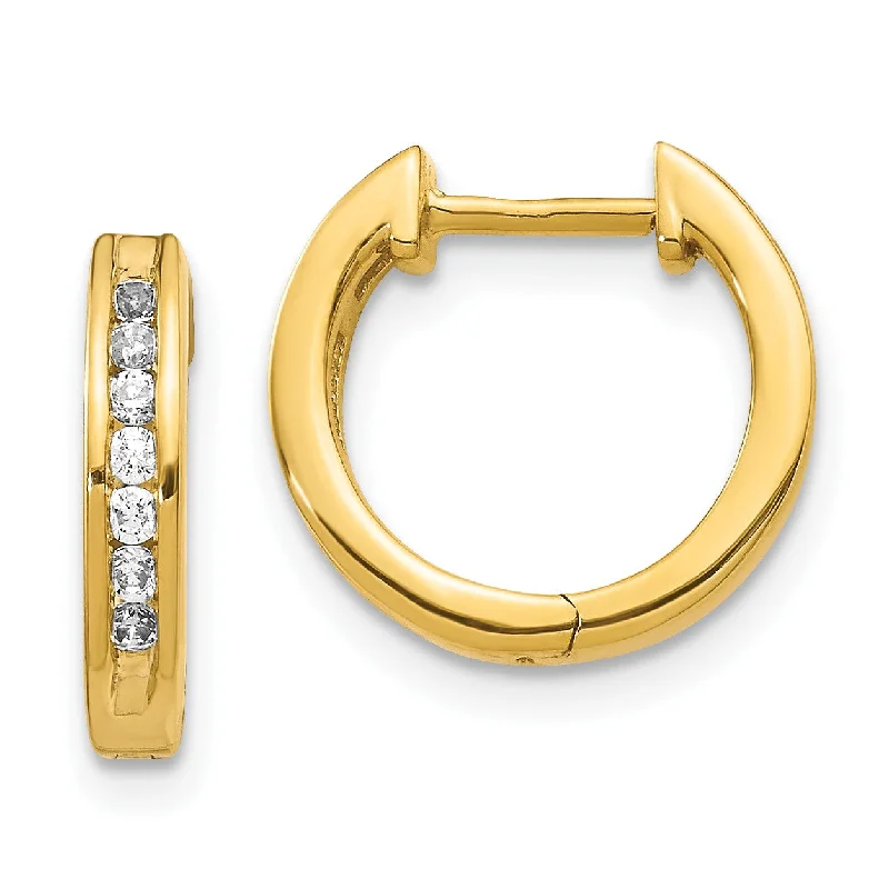 Women’s antique earrings-1/4 CTW Diamond Hoop Earrings in 14KT Yellow Gold