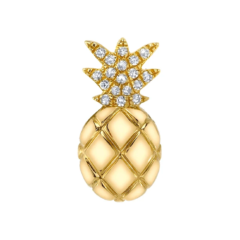 Women’s engagement ring with a twist-Pineapple Stud with Diamonds