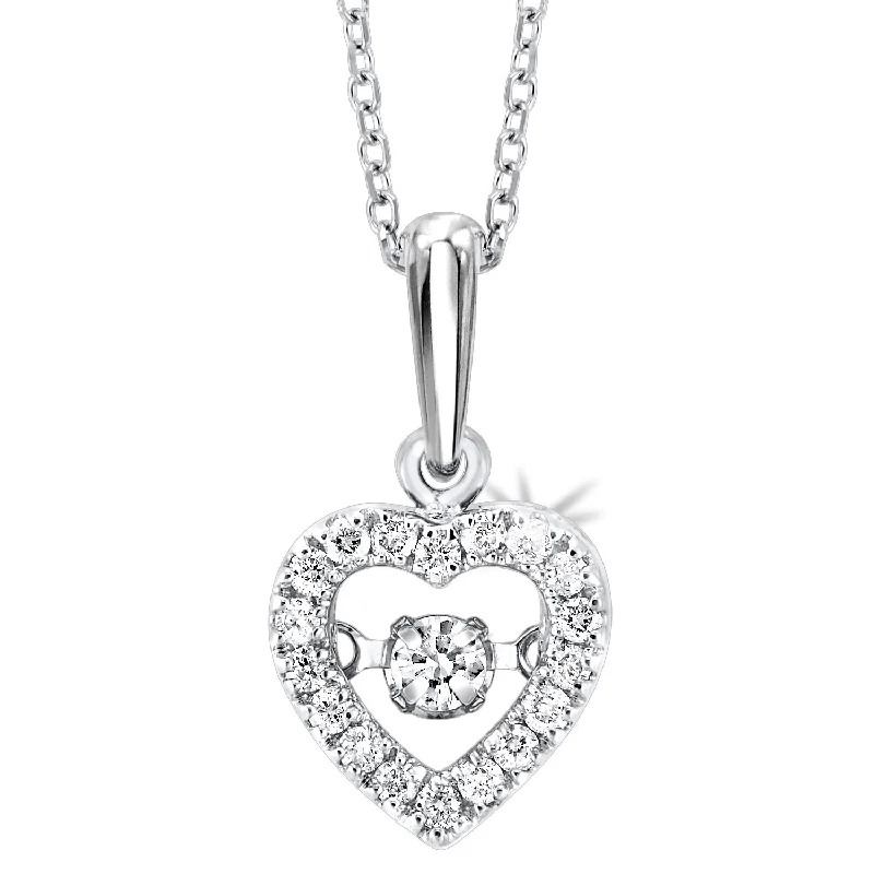 Women’s gemstone pendant necklace-1/5 Ctw Heart Shape Rhythm of Love Diamond Pendant