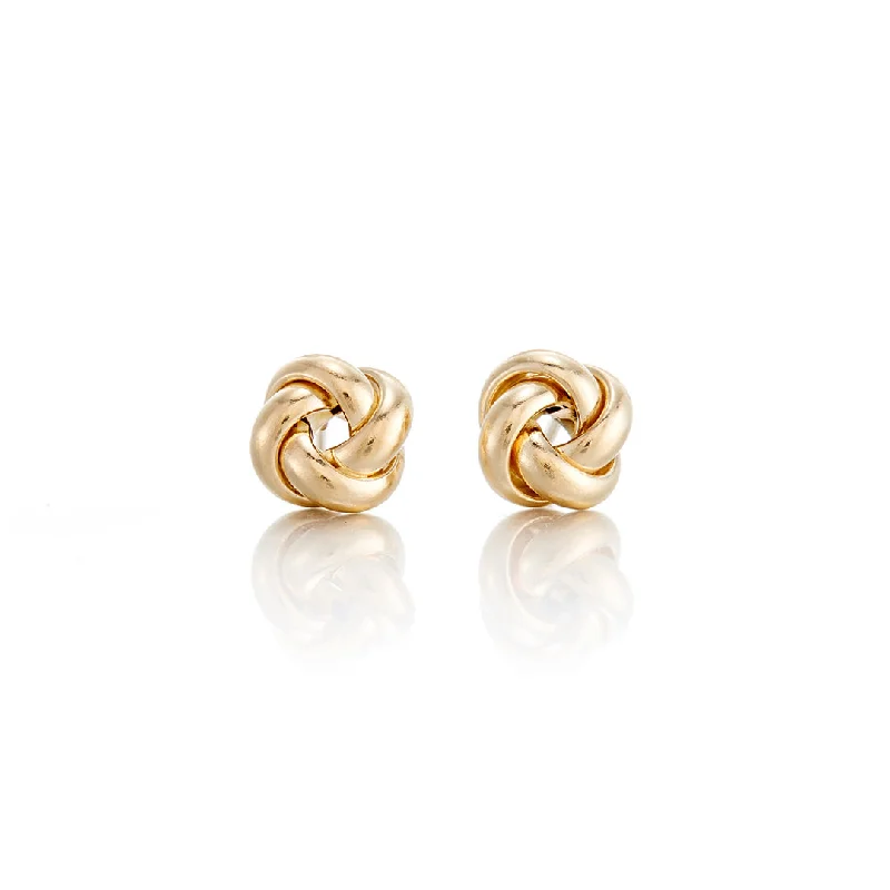 Women’s simple stud earrings-Petite Gold Knot Earrings