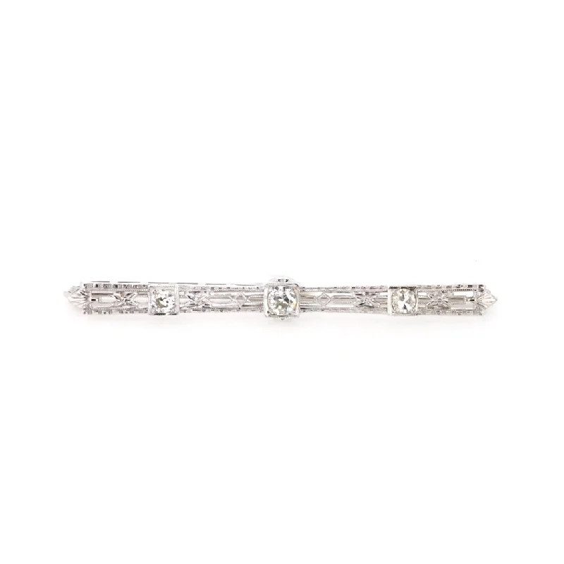 Women’s cushion cut diamond engagement ring-Diamond Bar Pin