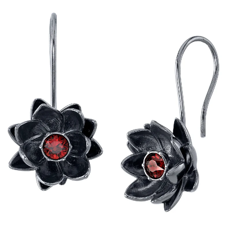 Women’s hoop stud earrings-Magic: The Gathering X RockLove Black Lotus Crystal Earrings