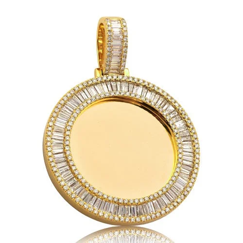 Women’s simple gold necklace-14K 5.50CTW DIAMOND MEMORY PENDANT