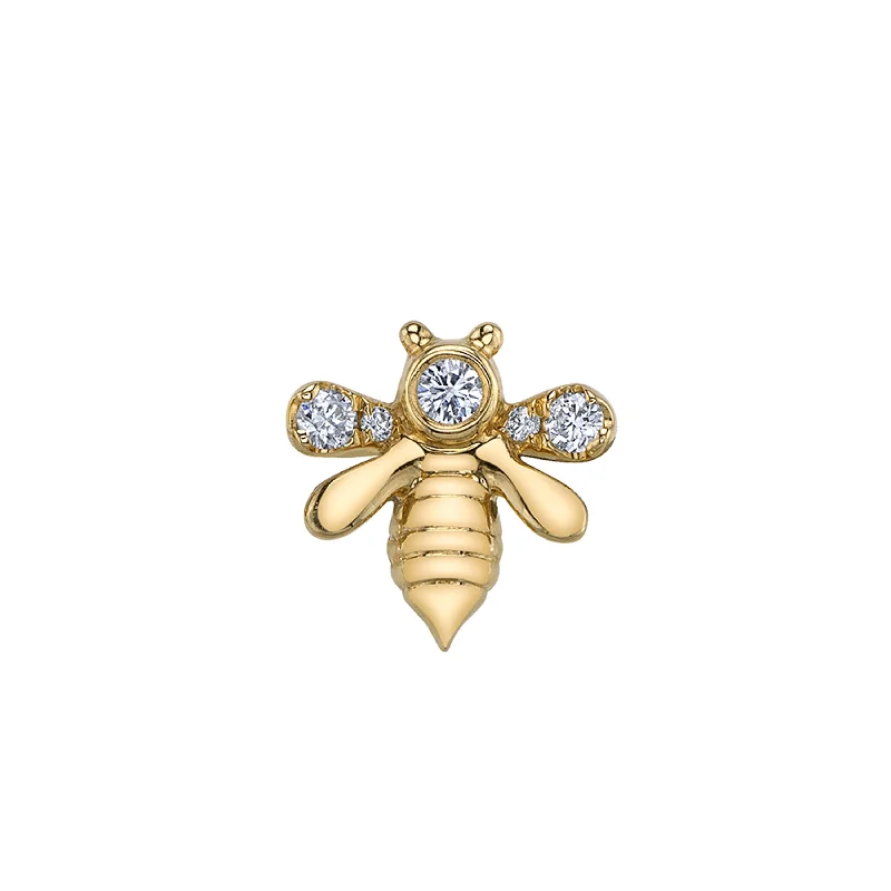 Women’s heart-shaped engagement ring-Diamond Bumble Bee Stud