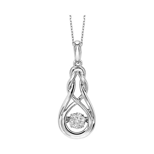 Women’s silver necklace-Sterling Silver Diamond Rhythm Of Love Pendant