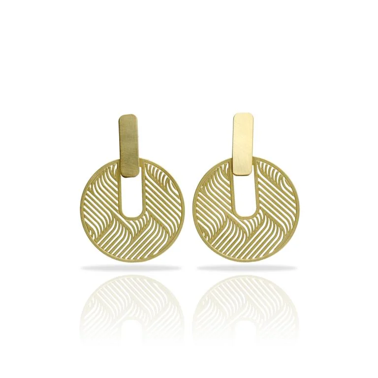 Women’s silver hoop earrings-RAS Duna Gold Stud Earrings