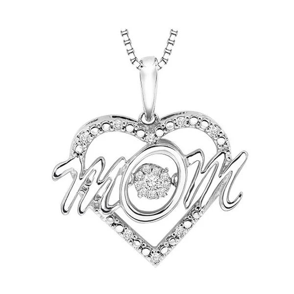 Women’s circular pendant necklace-Sterling Silver Diamond Rhythm Of Love Pendant