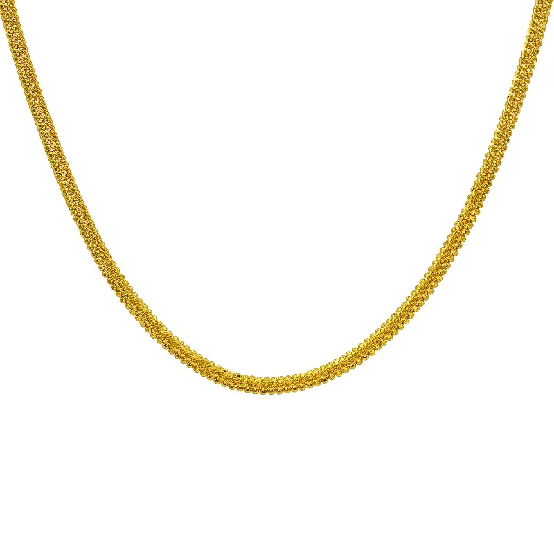 Women’s necklace set-22K Yellow Gold Men's Chain W/ Gold Ball & Double Curb Link, 22"