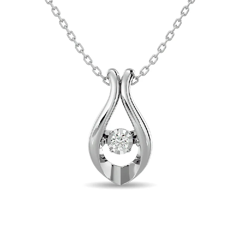 Women’s twisted necklace-Diamond 1/50 ct tw Fashion Pendant in Sterling Silver