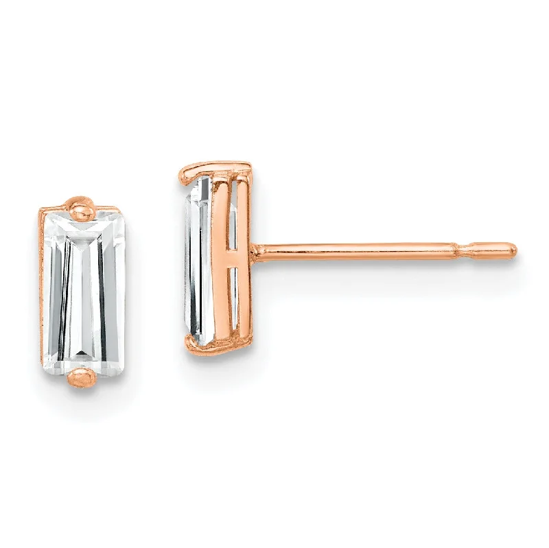 Women’s diamond earrings-10KT Rose Gold Cubic Zirconia Stud Earrings